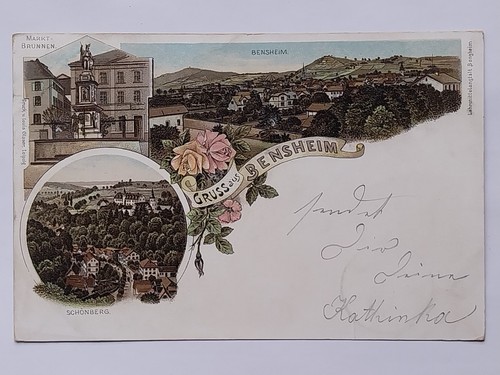 Litho gruss aus - bensheim,