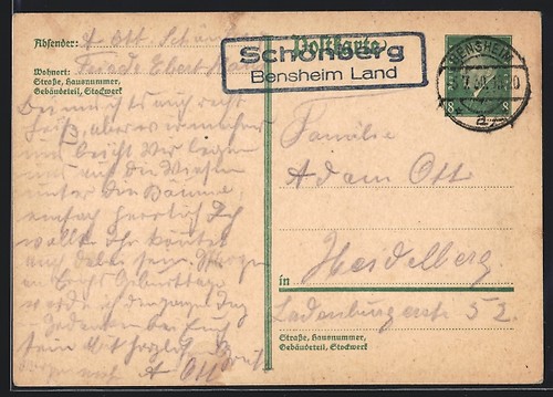 Landpoststempel schönberg - landpoststempel,